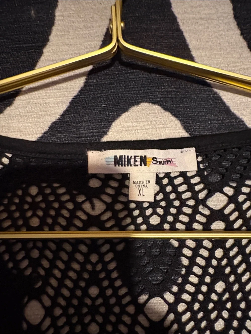 Miken Black Crochet Swim Cover-Up